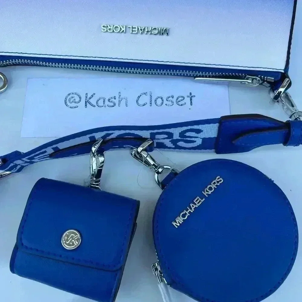 Michael Kors Crossbody Tech Attach With Adjustable Strap Ombre Electric Blue - Picture 12 of 12